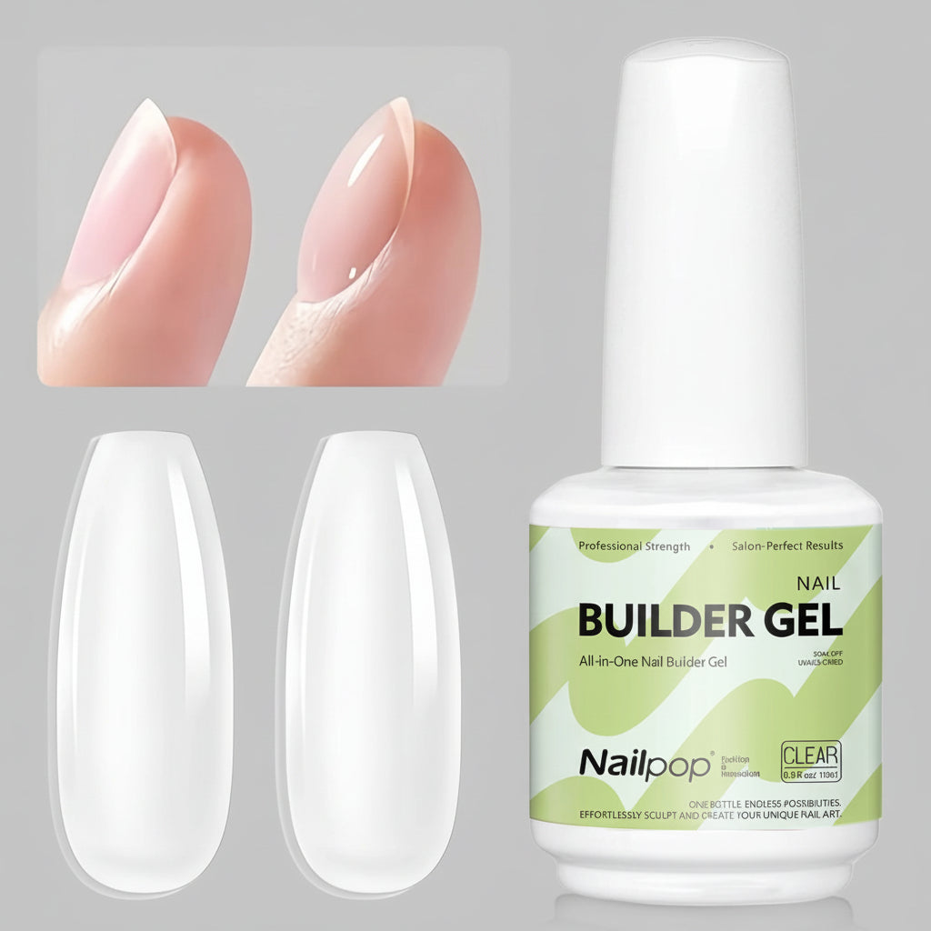 15Ml Builder Gel Nail Polish for Nail Apex & Extension Strengthener Upgraded Soak off UV Gel Rhinestone Glue 4 Colors