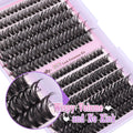 Fluffy Cluster Lashes Kit Wispy Individual Eyelashes Kit Volume 280 Pcs Eyelash Extension Kit D Curl Cluster Lashes Extension 9-16MM Lash Bond and Seal Tweezers by (50D+60D, 0.07D)