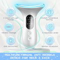 Electric Face Massager, Anti-Wrinkle Device with 4 Modes, Vibration Facial Neck Massager, Skin Rejuvenation Device with Thermal, Triple Action LED, Anti-Aging Neck Eye Massager for Skin Care