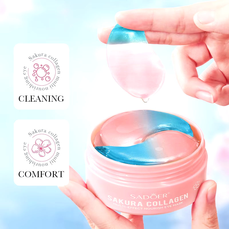 60Pcs  Sakura Collagen Eye Mask anti Dark Circles Eyes Bags Removal Moisturizing Firming Eye Patches Skin Care for Eyes