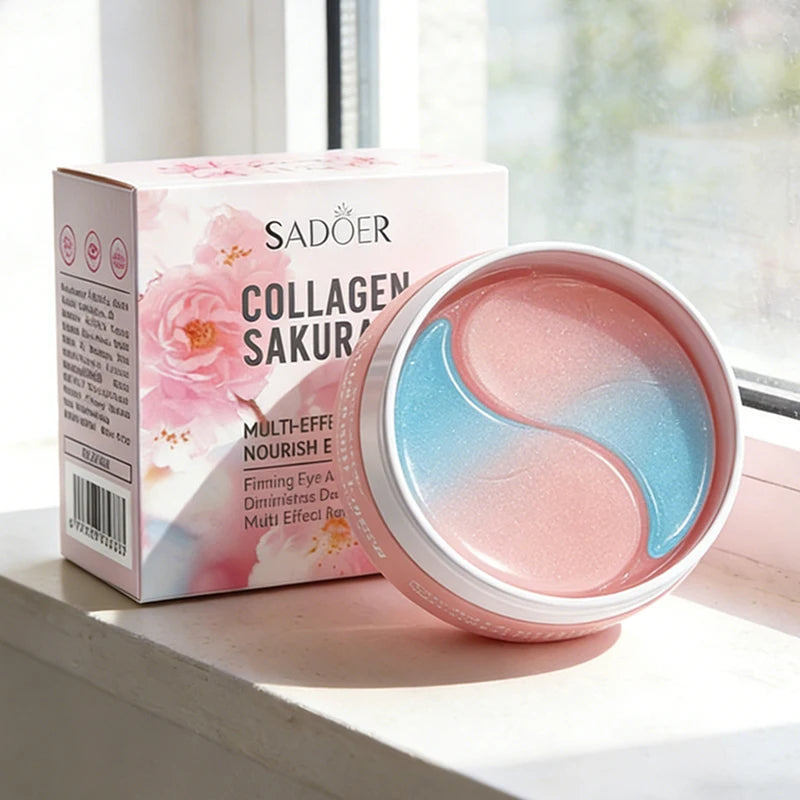 60Pcs  Sakura Collagen Eye Mask anti Dark Circles Eyes Bags Removal Moisturizing Firming Eye Patches Skin Care for Eyes
