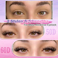 Fluffy Cluster Lashes Kit Wispy Individual Eyelashes Kit Volume 280 Pcs Eyelash Extension Kit D Curl Cluster Lashes Extension 9-16MM Lash Bond and Seal Tweezers by (50D+60D, 0.07D)