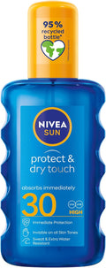 Protect & Dry Touch Invisible Sun Spray SPF 30 (200 Ml), Water-Resistant Sun Oil, Immediate Protection against UVA & UVB Rays, Transparent/No White Marks