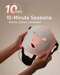 LED Face Mask, Red Light Therapy Mask, Four Modes Blue Light Therapy, Face Zone Maping, Remote Control, 4000Mah, Storage Bag, Head Straps, Eye Pads(S/M/L), Gift for Wife, Girls(White)