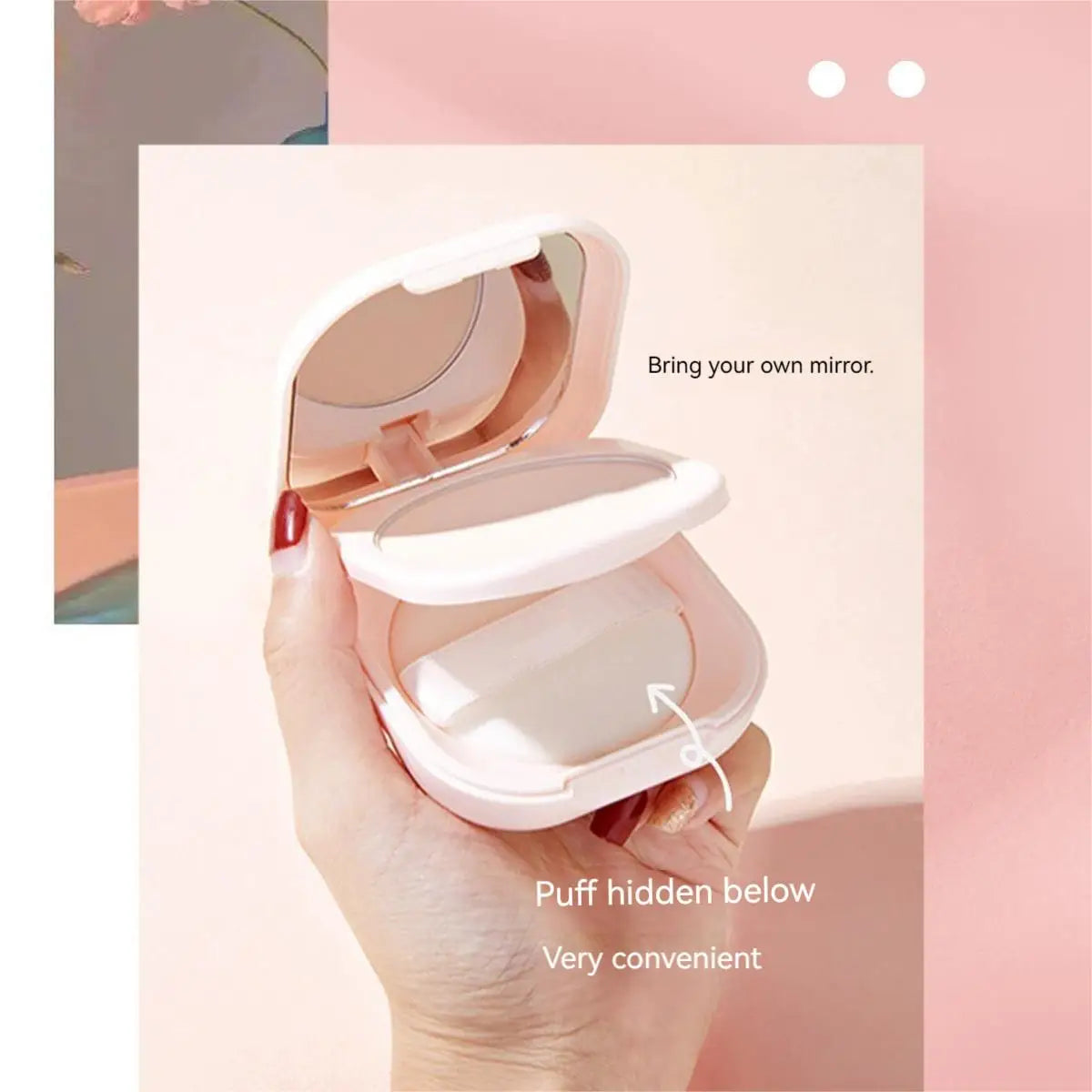 Setting Powder Oil Control Makeup Setting Brightening Skin Tone Setting Powder with Mirror Compact Portable Makeup Powder
