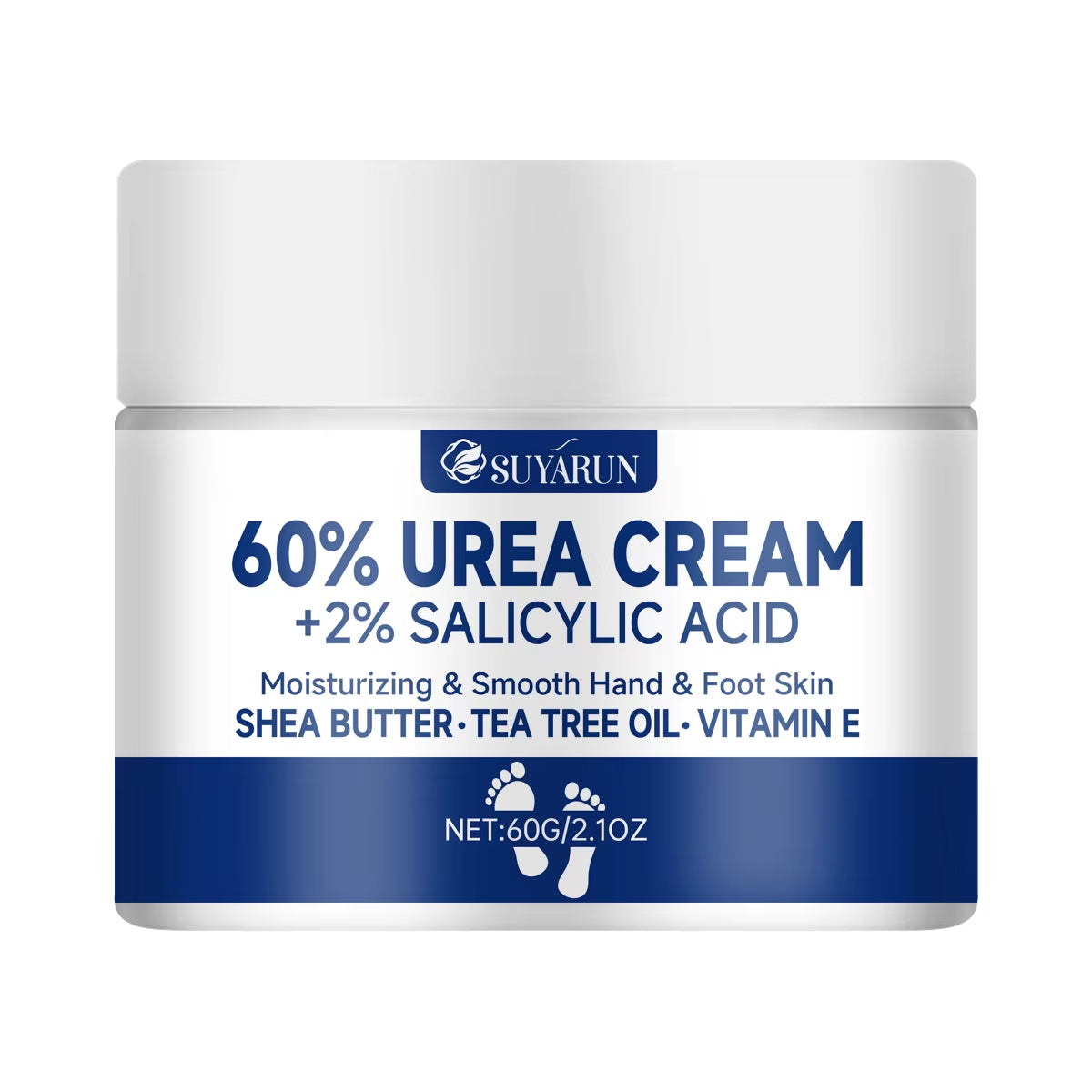 60% Urea Foot Cream for Cracked Heels & Dry Skin - Intensive Moisturizing Treatment, Callus Remover, Diabetic Foot Care.