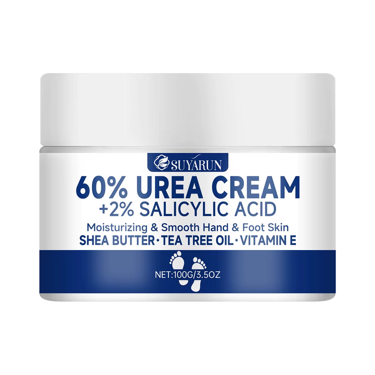 60% Urea Foot Cream for Cracked Heels & Dry Skin - Intensive Moisturizing Treatment, Callus Remover, Diabetic Foot Care.