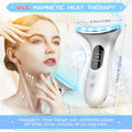 Electric Face Massager, Anti-Wrinkle Device with 4 Modes, Vibration Facial Neck Massager, Skin Rejuvenation Device with Thermal, Triple Action LED, Anti-Aging Neck Eye Massager for Skin Care