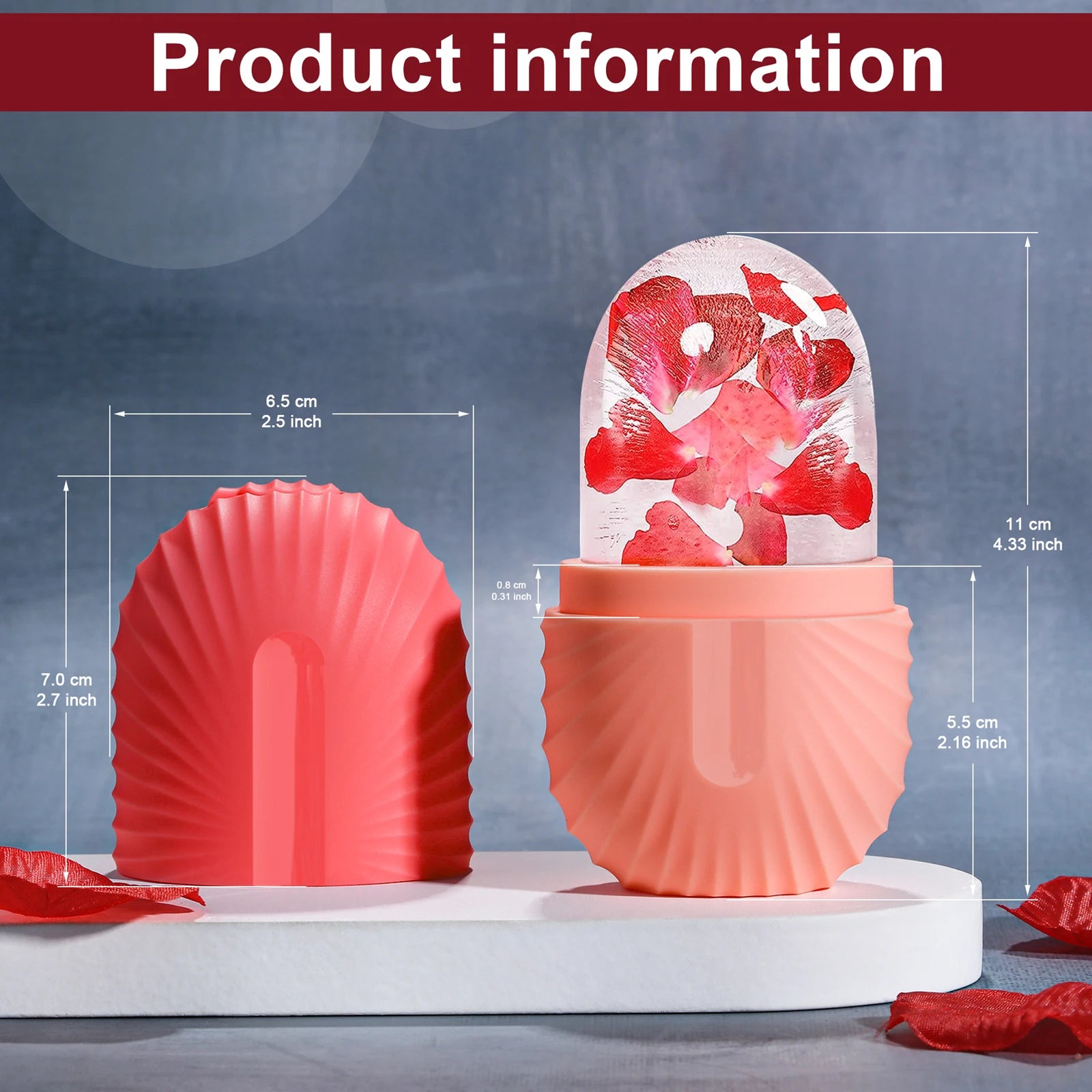 Ice Face Roller Ice Cube Beauty Massage Silicone Ice Mold for Eye Puffiness Ice Facial Roller Shrink Pores Multifunctional Mold