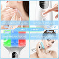 Electric Face Massager, Anti-Wrinkle Device with 4 Modes, Vibration Facial Neck Massager, Skin Rejuvenation Device with Thermal, Triple Action LED, Anti-Aging Neck Eye Massager for Skin Care