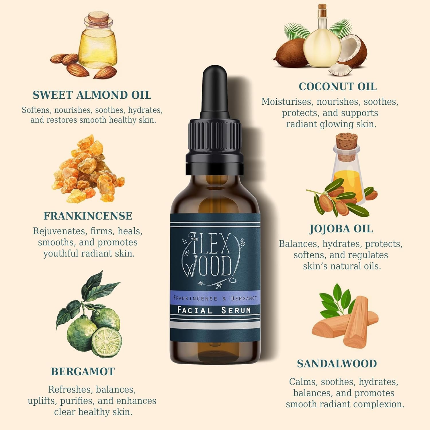 - Frankincense and Bergamot Facial Serum - 100% Natural Handmade, Vegan, Moisturising for Both Men & Women, Cruelty Free, anti Ageing, Wrinkle and Line Reducing Ingredients. 20Ml