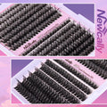 Fluffy Cluster Lashes Kit Wispy Individual Eyelashes Kit Volume 280 Pcs Eyelash Extension Kit D Curl Cluster Lashes Extension 9-16MM Lash Bond and Seal Tweezers by (50D+60D, 0.07D)