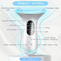 Electric Face Massager, Anti-Wrinkle Device with 4 Modes, Vibration Facial Neck Massager, Skin Rejuvenation Device with Thermal, Triple Action LED, Anti-Aging Neck Eye Massager for Skin Care