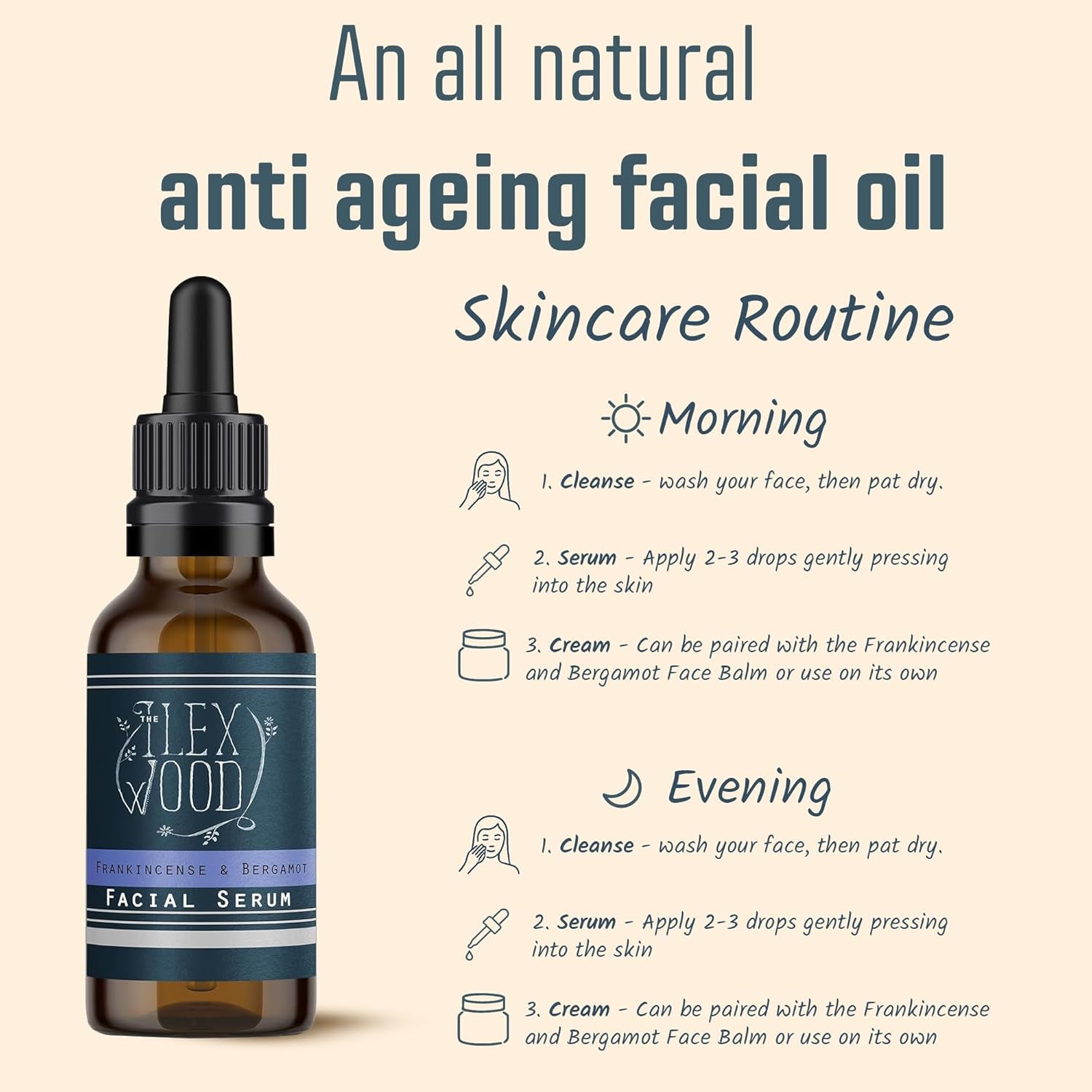 - Frankincense and Bergamot Facial Serum - 100% Natural Handmade, Vegan, Moisturising for Both Men & Women, Cruelty Free, anti Ageing, Wrinkle and Line Reducing Ingredients. 20Ml