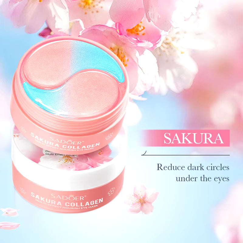 60Pcs  Sakura Collagen Eye Mask anti Dark Circles Eyes Bags Removal Moisturizing Firming Eye Patches Skin Care for Eyes